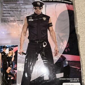 Police Officer Costume with Badge and Handcuffs